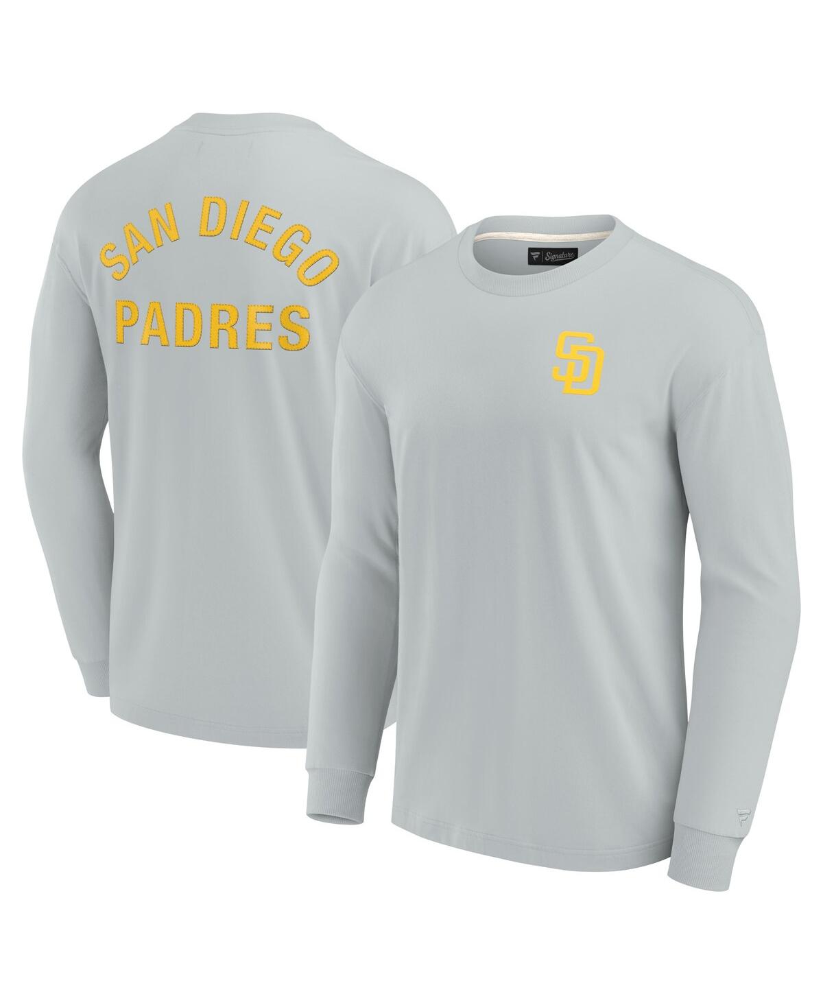 Fanatics Signature Men's And Women's  Gray San Diego Padres Super Soft Long Sleeve T-shirt In Gray