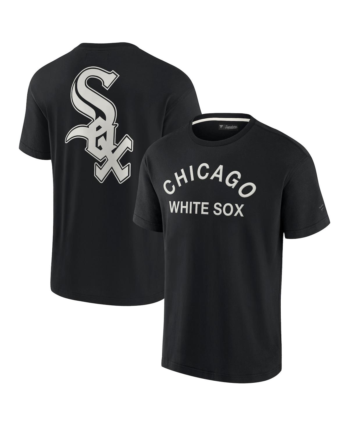 Shop Fanatics Signature Men's And Women's  Black Chicago White Sox Super Soft Short Sleeve T-shirt