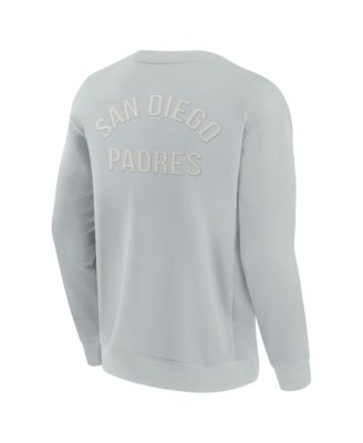 Men's and Women's Gray San Diego Padres Super Soft Pullover Crew Sweatshirt