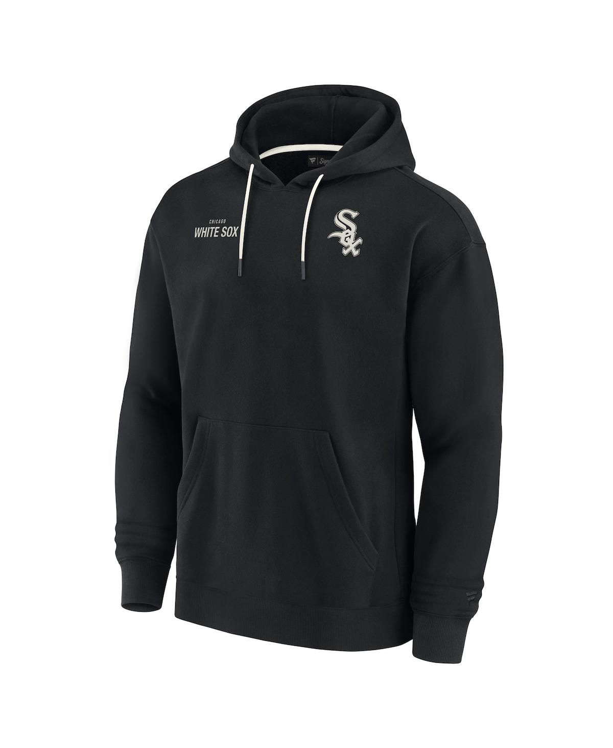 Fanatics Signature Men's And Women's  Black Chicago White Sox Super Soft Fleece Pullover Hoodie In Black
