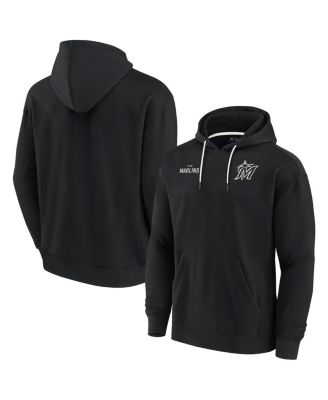 Men's and Women's Black Miami Marlins Super Soft Fleece Pullover Hoodie