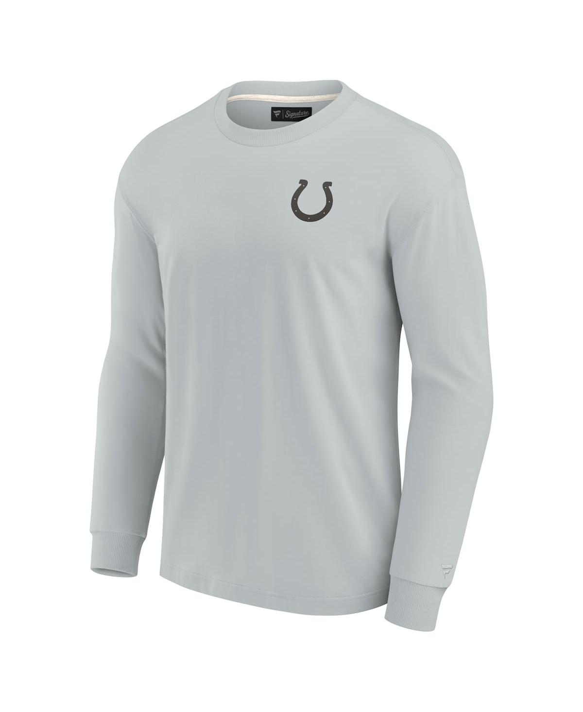 Shop Fanatics Signature Men's And Women's  Gray Indianapolis Colts Super Soft Long Sleeve T-shirt