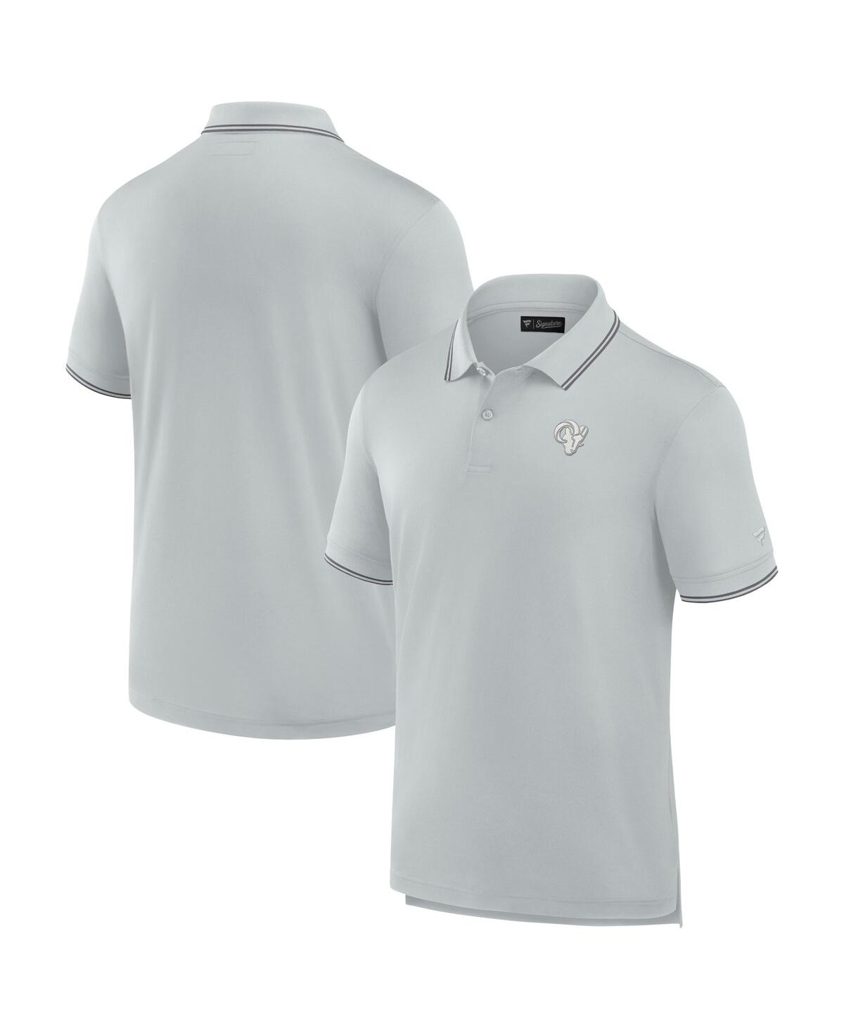 Men's Fanatics Signature Gray Los Angeles Rams Pique Polo Shirt - Gray