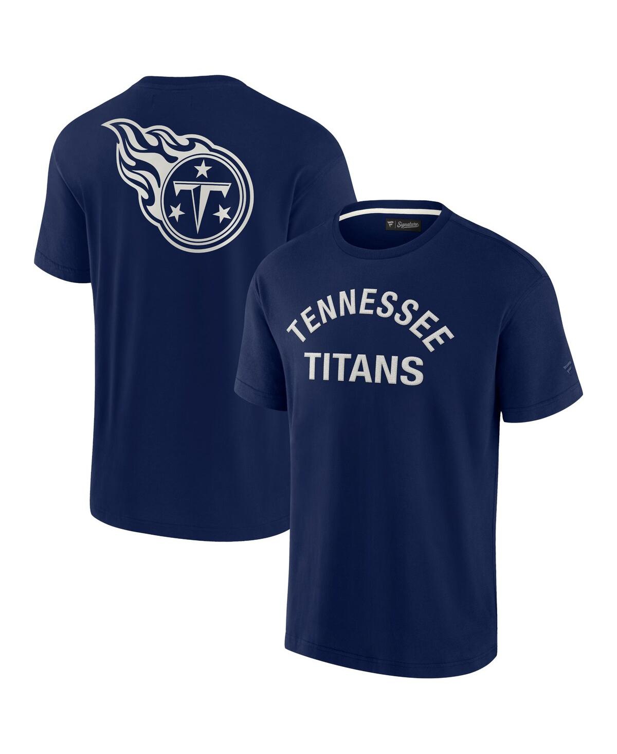 Shop Fanatics Signature Men's And Women's  Navy Tennessee Titans Super Soft Short Sleeve T-shirt
