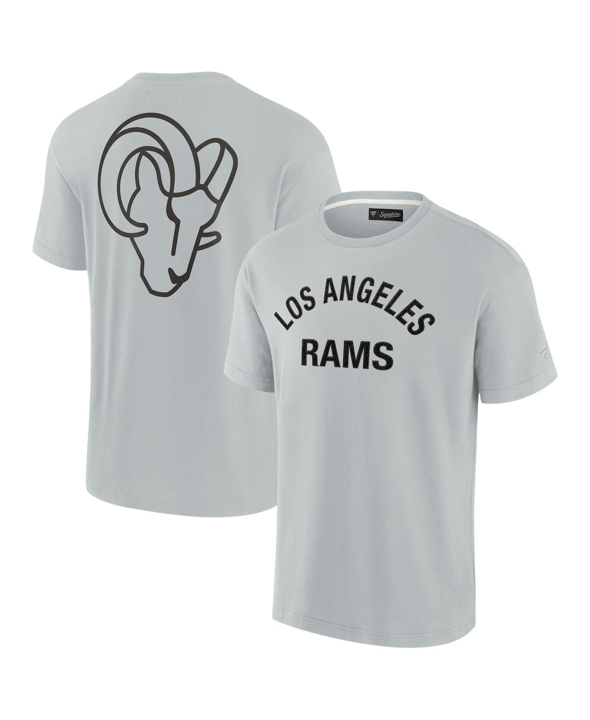 Shop Fanatics Signature Men's And Women's  Gray Los Angeles Rams Super Soft Short Sleeve T-shirt