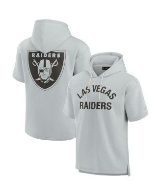 Men's and Women's Gray Las Vegas Raiders Super Soft Fleece Short Sleeve Hoodie