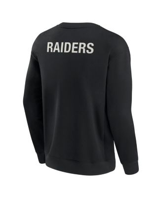 Men's and Women's Black Las Vegas Raiders Super Soft Pullover Crew Sweatshirt