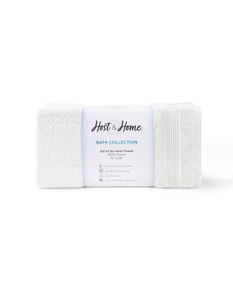 600 GSM Ringspun Cotton Hand Towels, 6-Pack, 16" x 28" with Striped Dobby Border