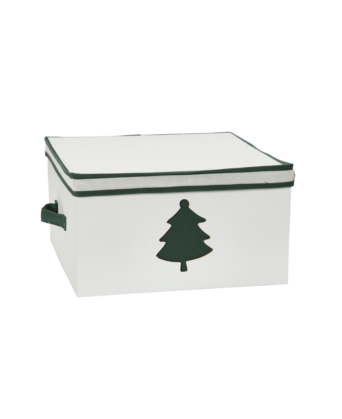 Holiday Box, Large Green Tree - Cream