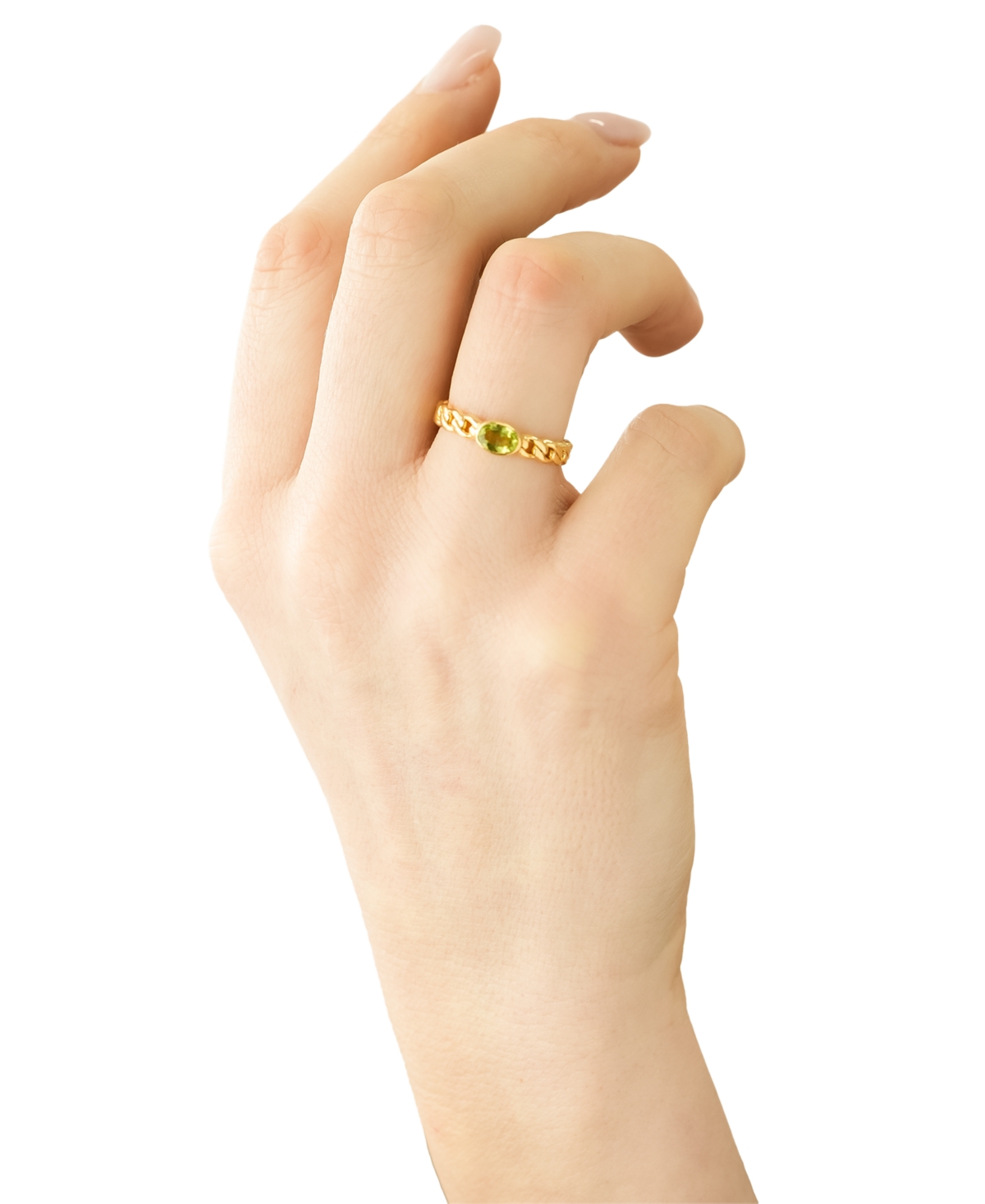 Audrey by Aurate Green Tourmaline Chain Link Ring (1/2 ct. t.w.)  Created for Macy's - Gold Vermeil