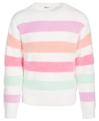 Toddler & Little Girls Feather Striped Crewneck Sweater, Created for Macy's  