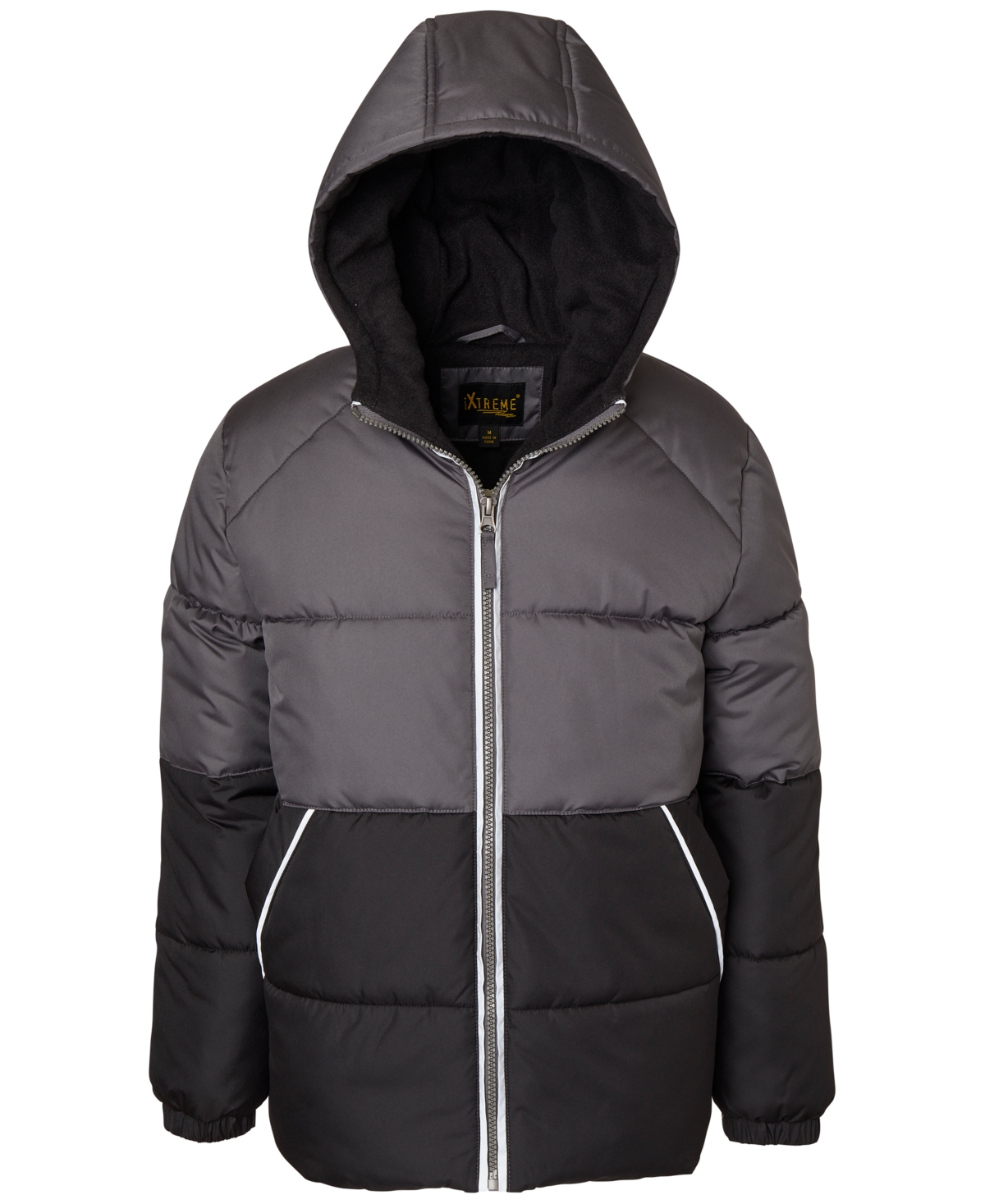 Wippette Ixtreme Big Boys Oxford Hooded Puffer Jacket In Black