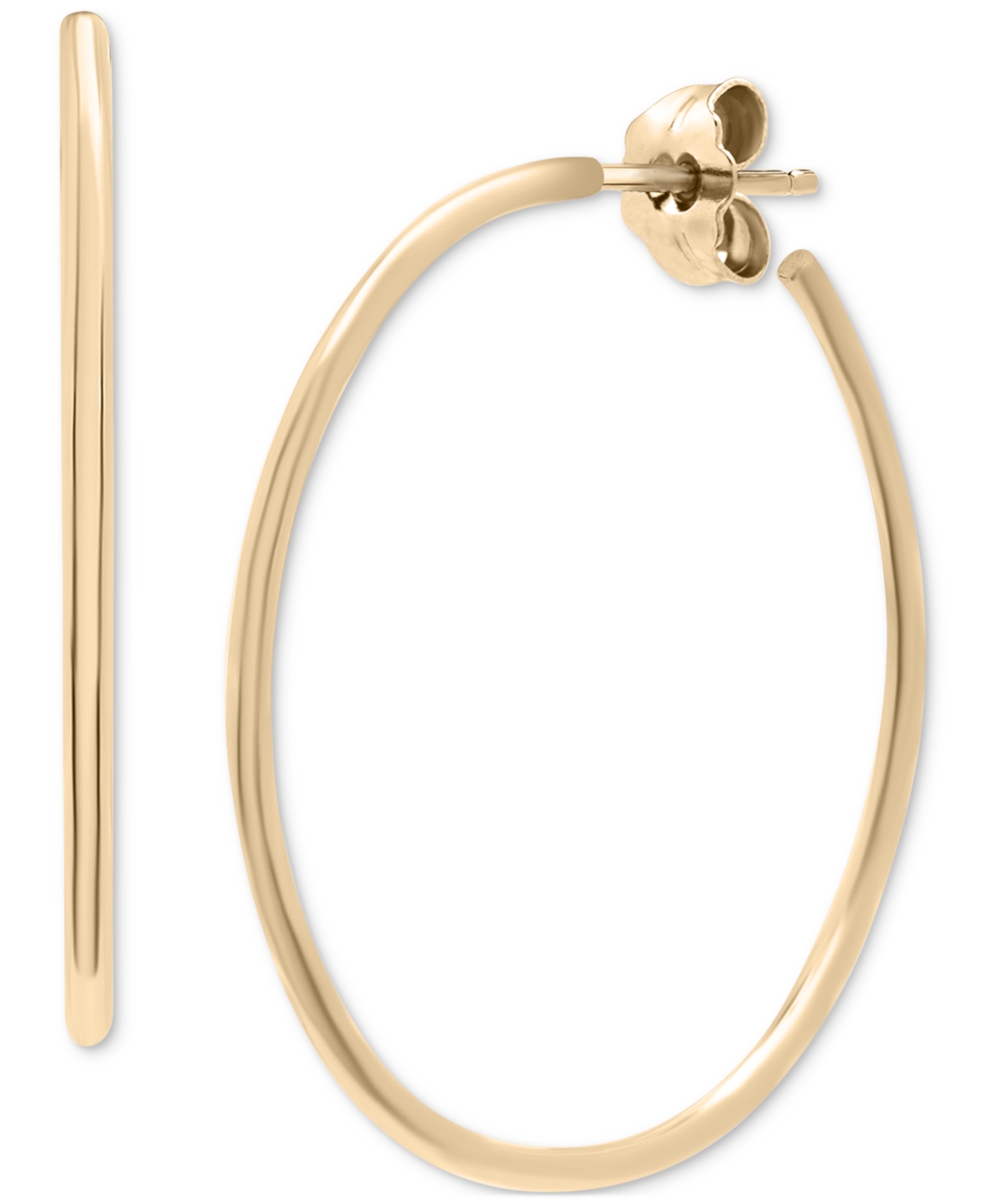 Polished Tube Medium Hoop Earrings in Gold Vermeil, Created for Macy's - Gold Vermeil