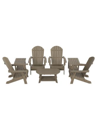 7-Piece Outdoor Folding Adirondack Chair Conversation Set