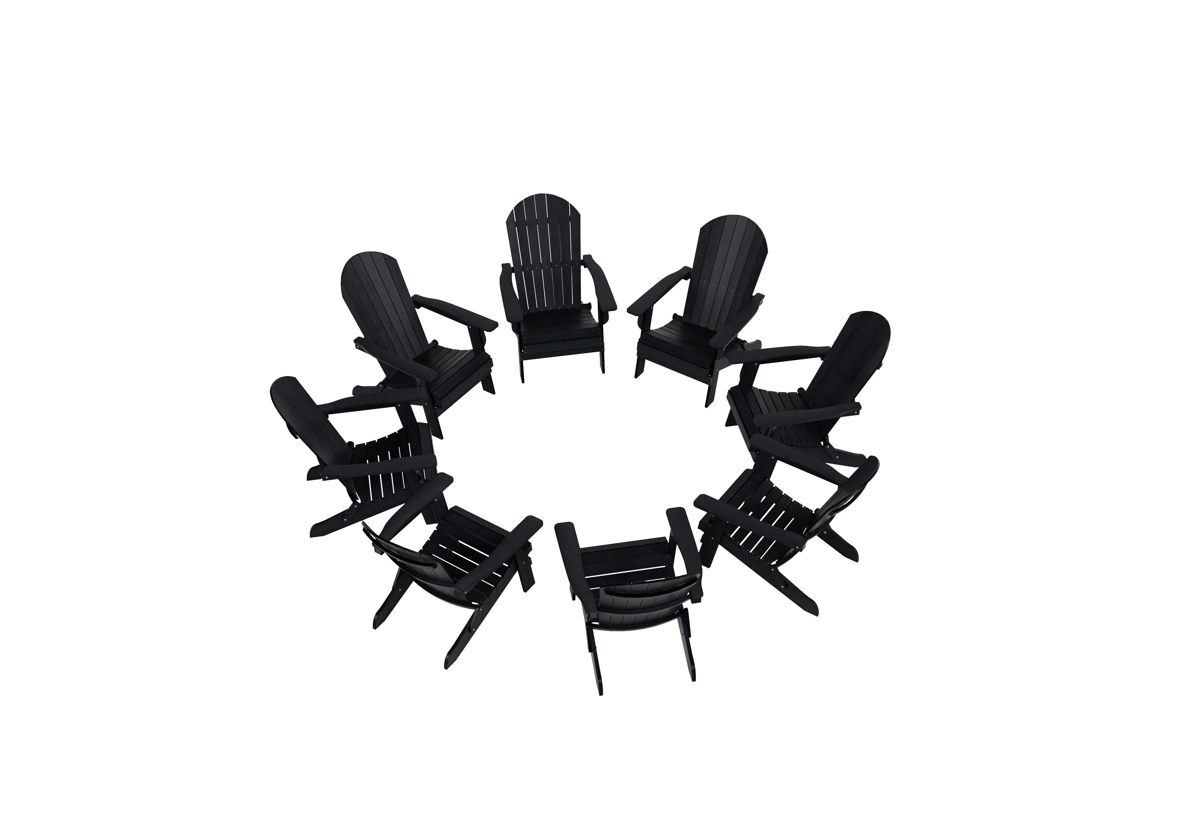 WestinTrends 8-Piece Outdoor Patio All-weather Folding Adirondack Chair