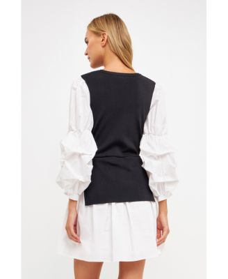 Women's Mixed Media Mini Dress