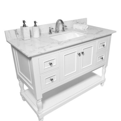 43 X 22 Bathroom Stone Vanity Top Engineered Stone Carrara Marble
