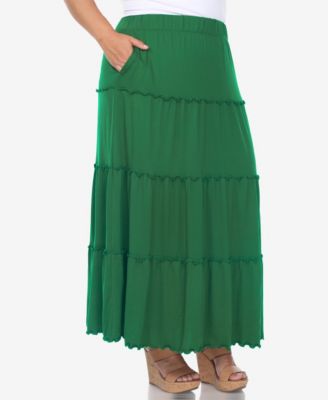 Plus Size Tiered Maxi Skirt