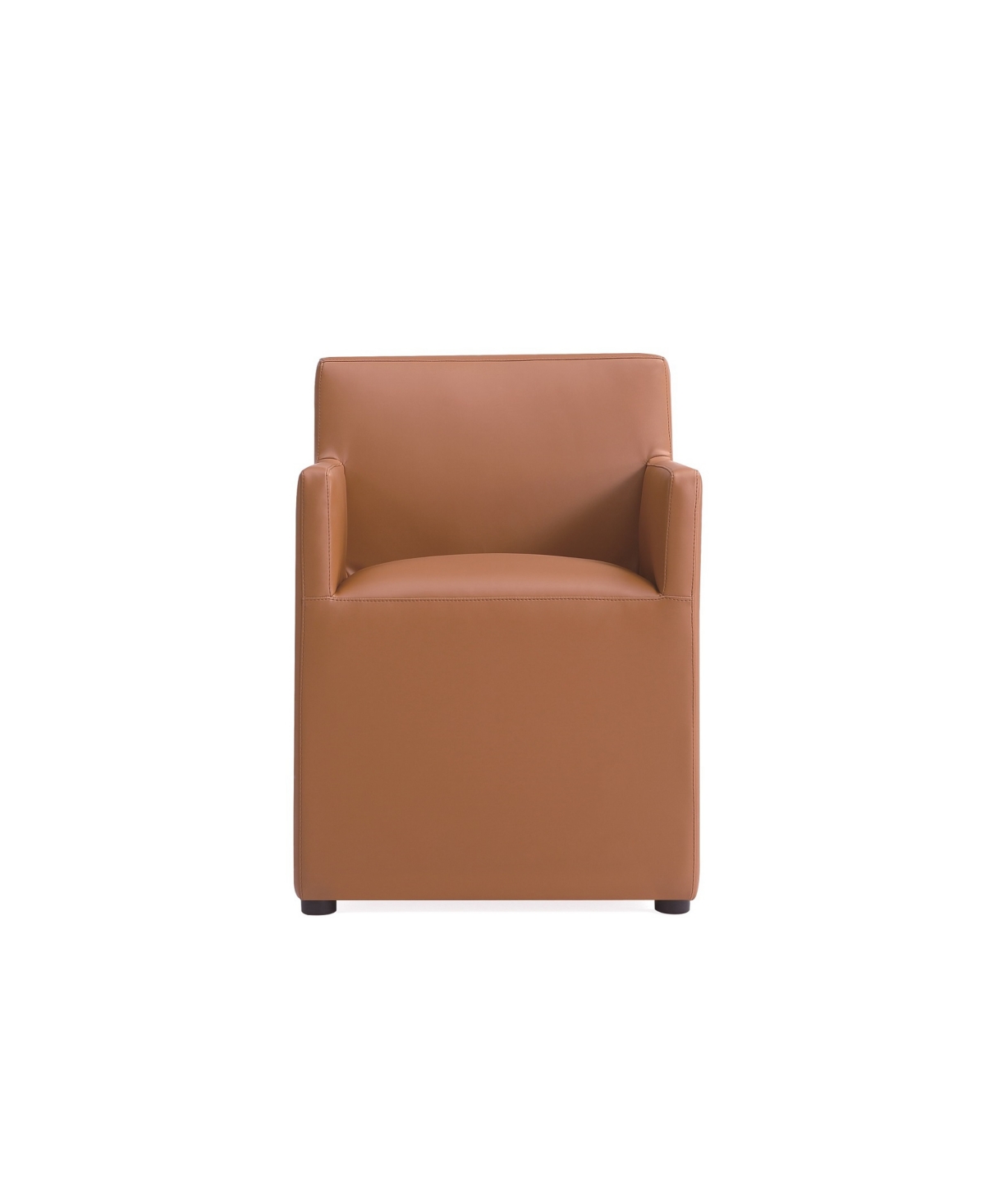 Manhattan Comfort Anna 22.83" L Faux Leather Upholstered Square Dining Armchair In Saddle