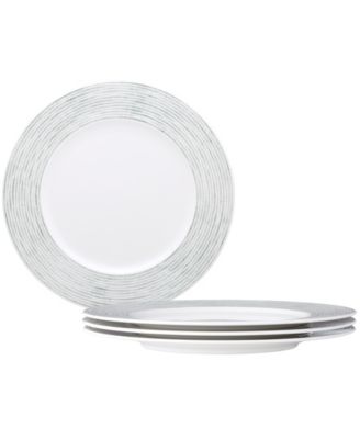 Hammock "Stripes" Rim Dinner Plates, Set of 4