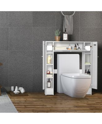 Wooden Over The Toilet Storage Cabinet Drop Door Spacesaver Bathroom