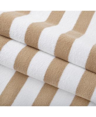 Cali Cabana Striped Soft Cotton 4 Pack Beach Towels, 30x60 in