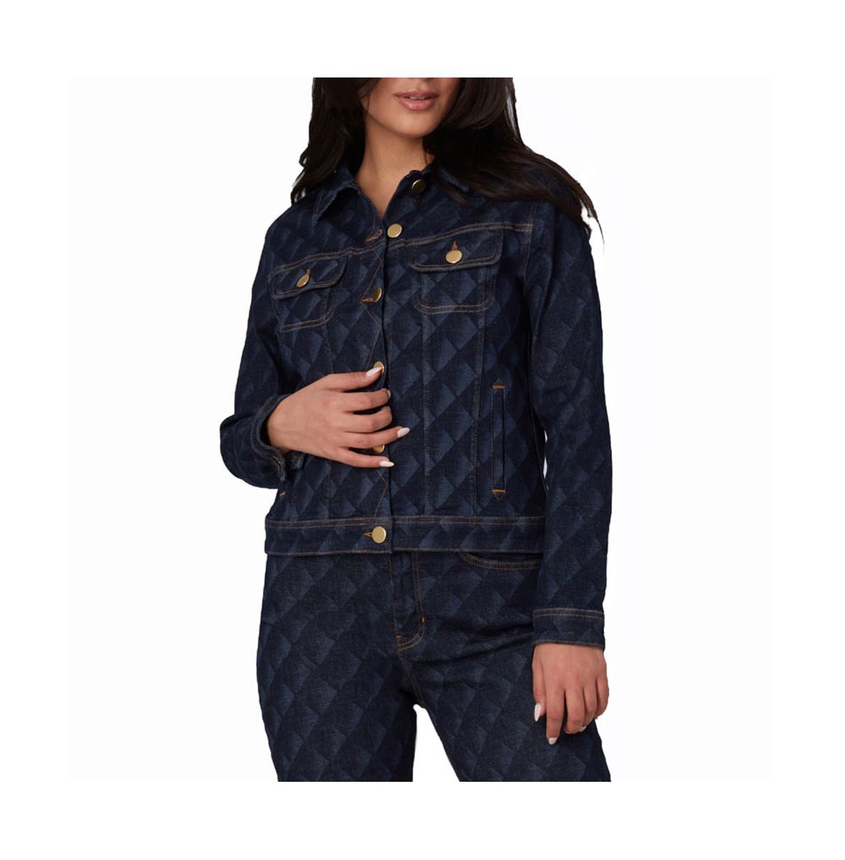 Lola Jeans Women's Gabriella-drf Classic Jacket In Dark Rinse Fade