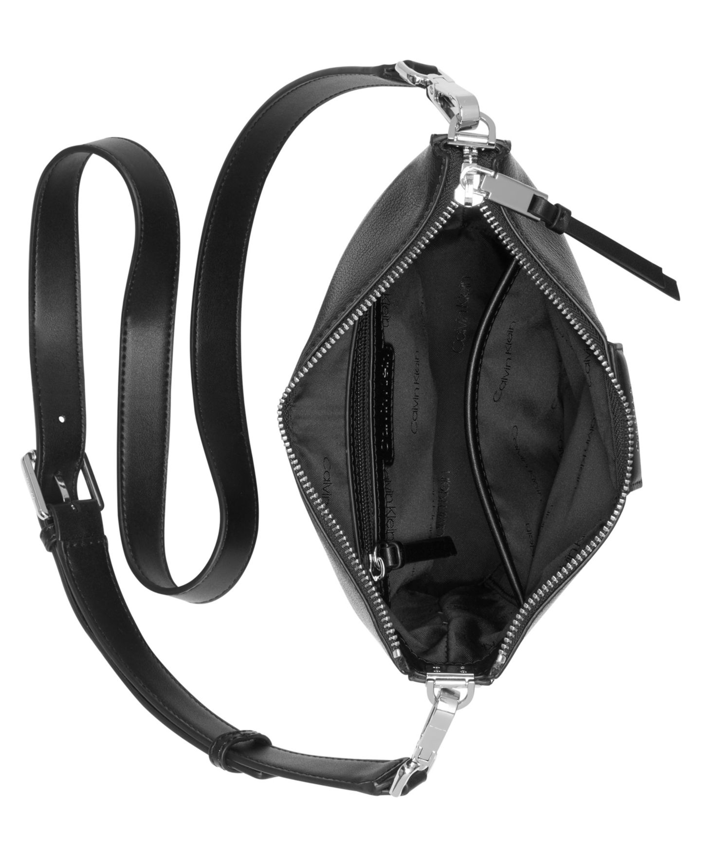 Женская сумка Calvin Klein Ash Adjustable Top Zipper Crossbody, цвет: Чёрный / Серебряный — фото 5