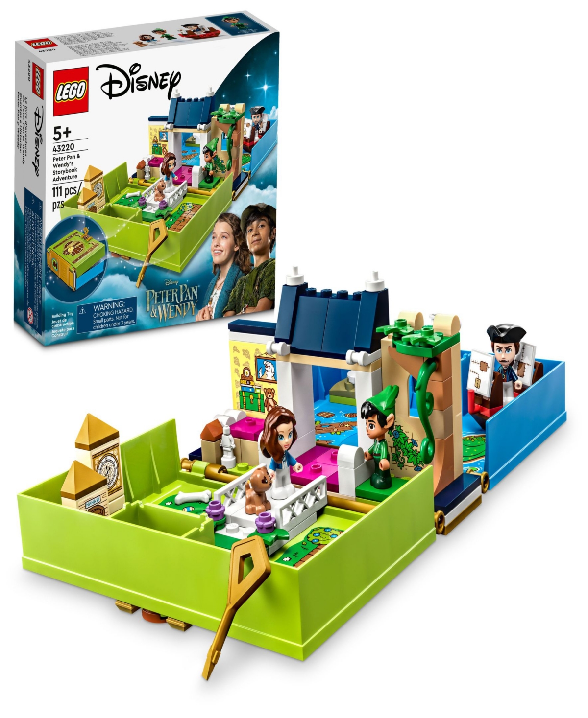 Lego Babies' Disney 43220 Classic Peter Pan & Wendy's Storybook Adventure Toy Building Set With Peter Pan, Wendy In Multicolor