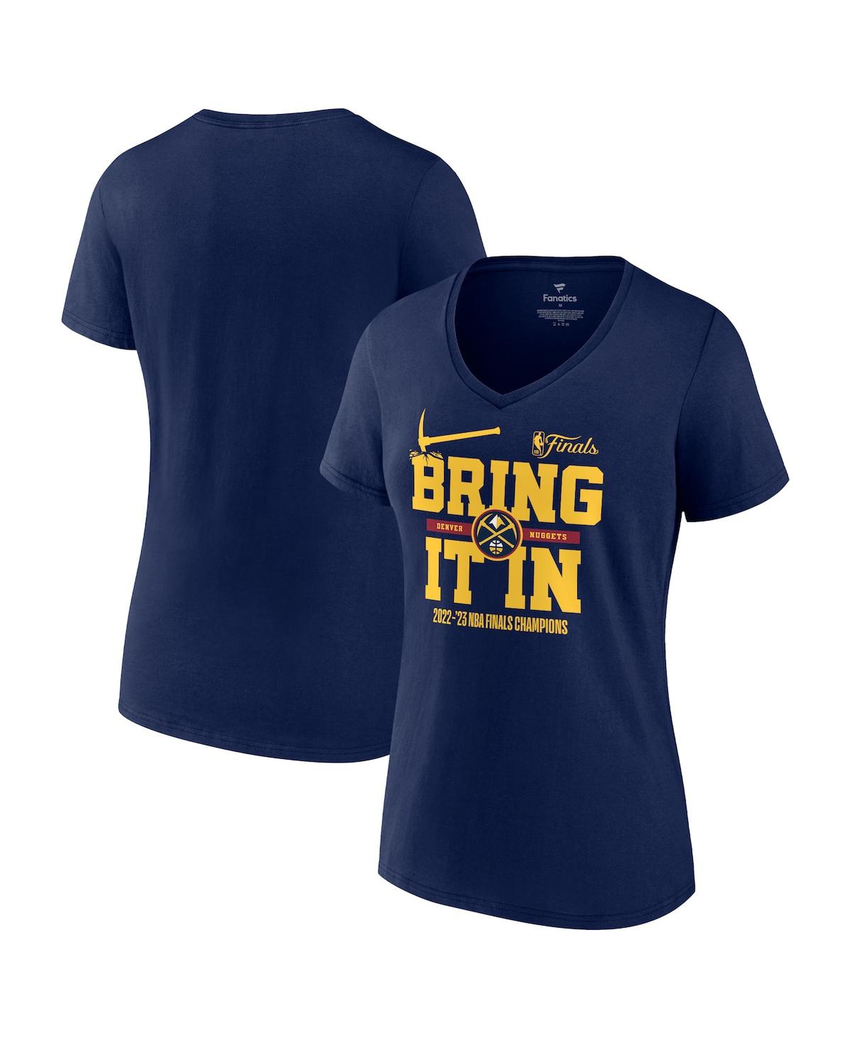 Fanatics Branded Navy Denver Nuggets 2023 Nba Finals Champions Hometown Originals Half Court V-neck  In Navy