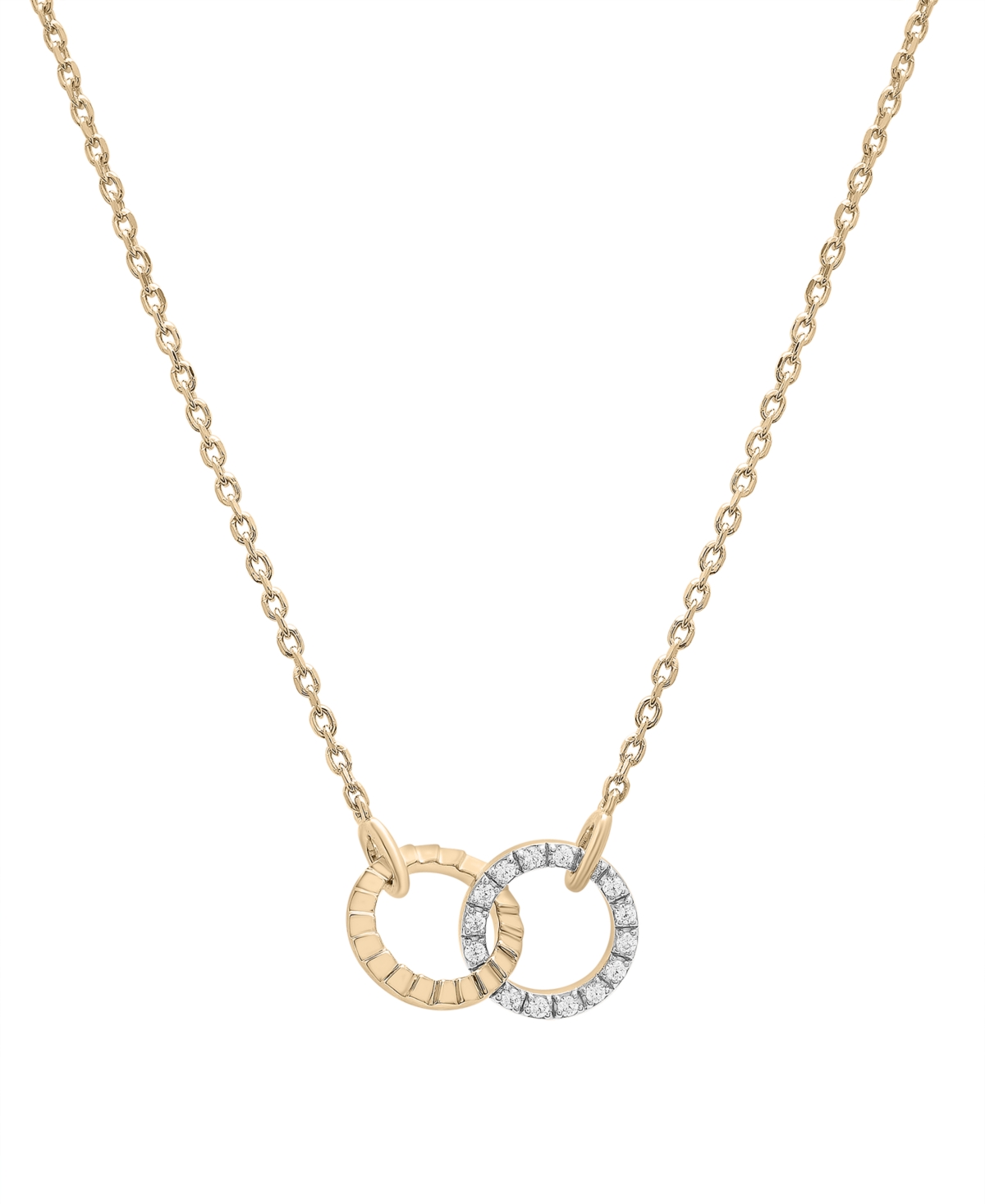 Diamond Connected Circles 18" Pendant Necklace (1/10 ct. t.w.) in Gold Vermeil, Created for Macy's - Gold Vermeil
