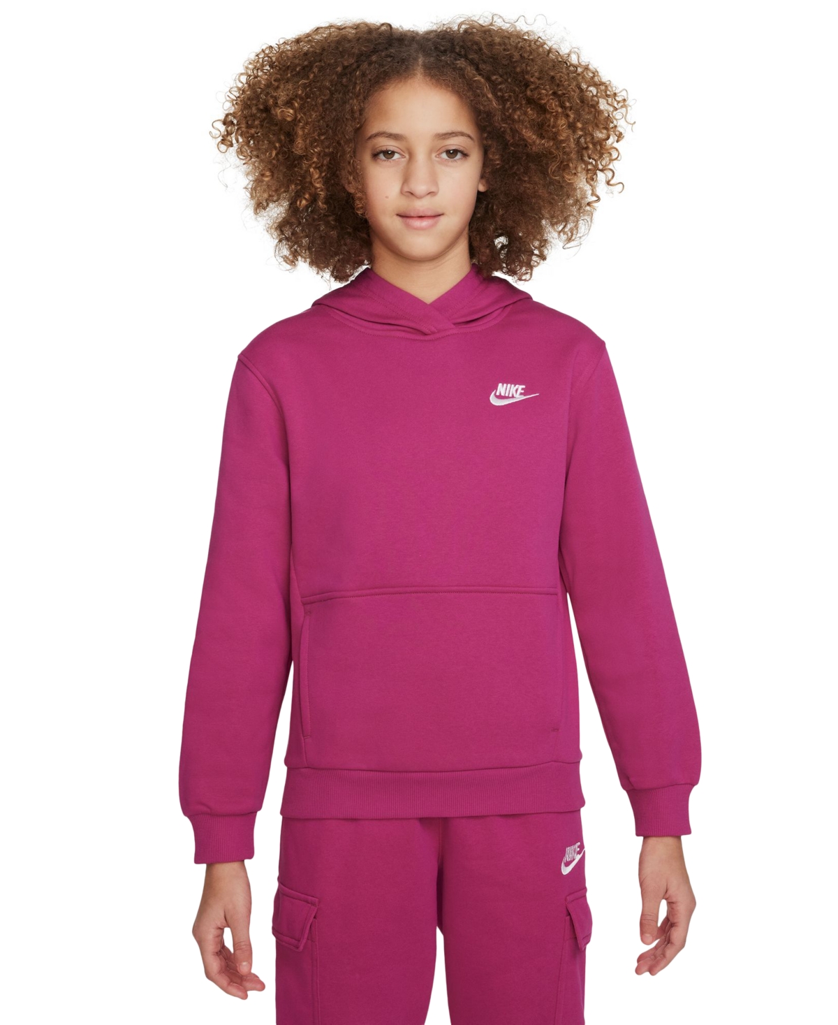 Shop Nike Sportswear Big Kids Club Fleece Pullover Hoodie In Pink