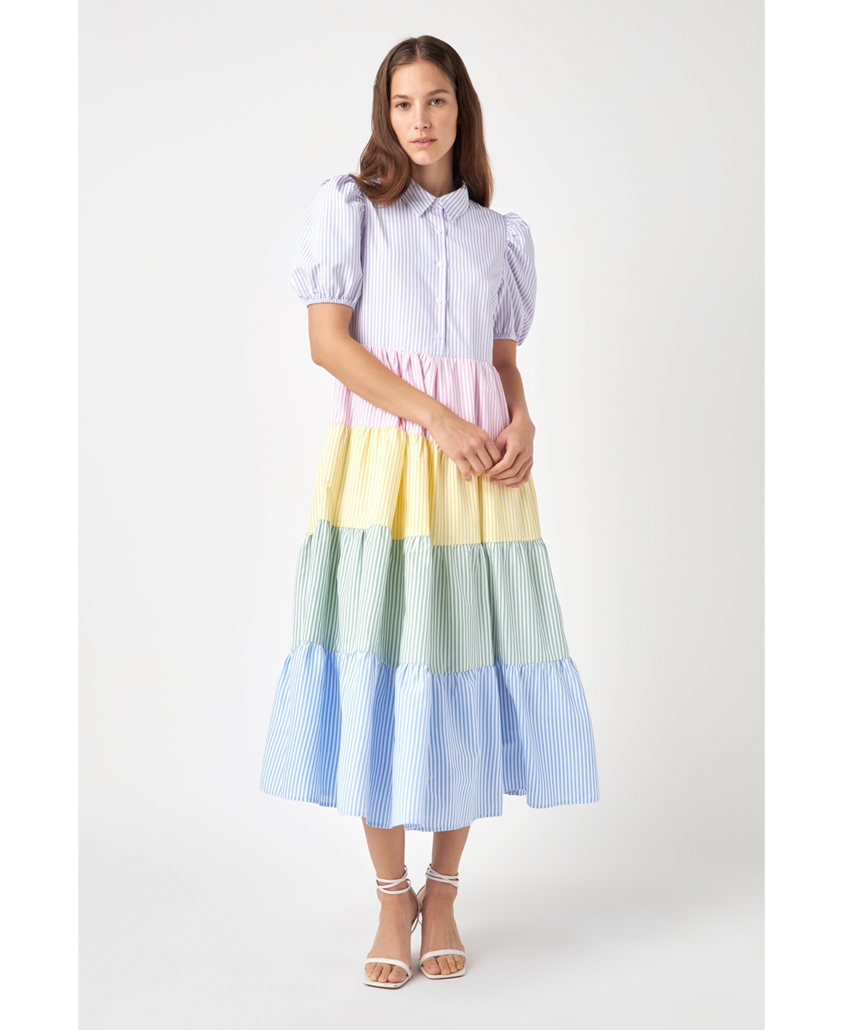 Women's Multi Stripe Maxi Dress - Multi
