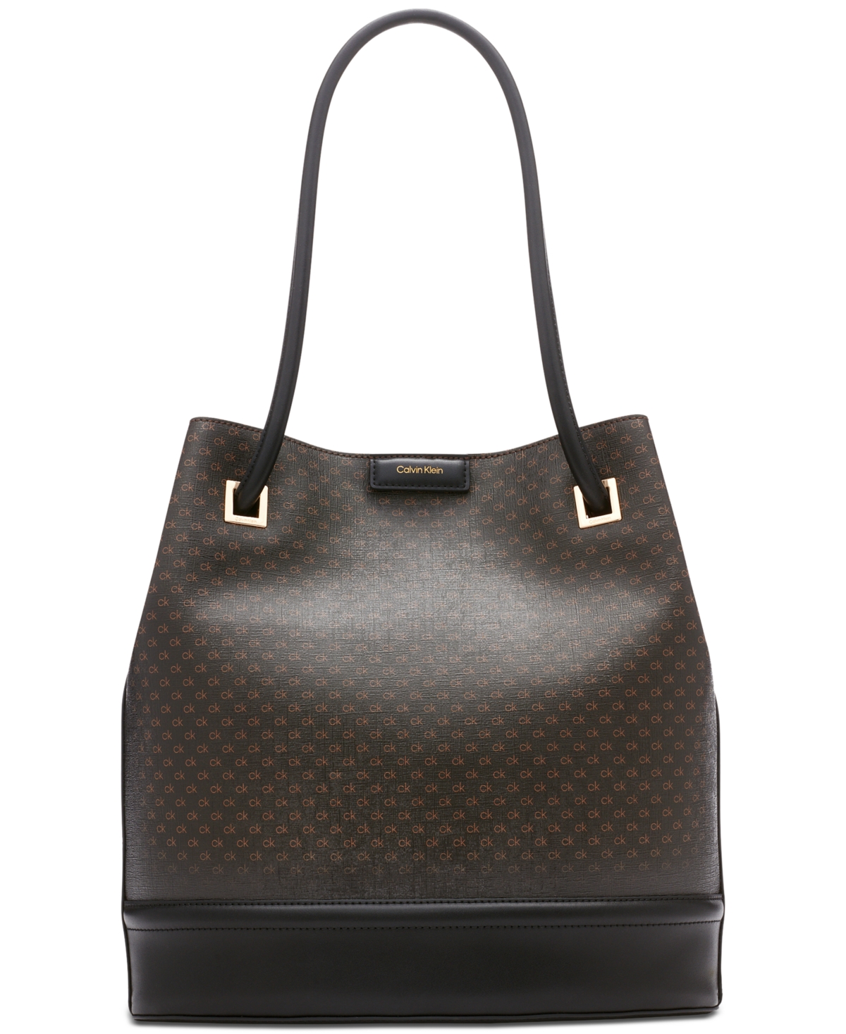 Ash Signature Tote with Magnetic Snap - Brown Khaki/Black