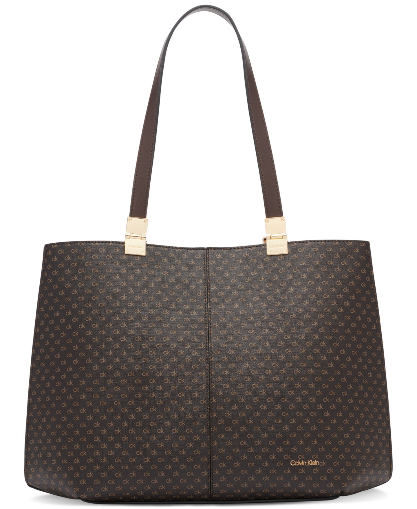 Женская сумка Calvin Klein Granite Signature Triple Compartment Tote with Magnetic Snap, цвет: Коричневый хаки — фото 1