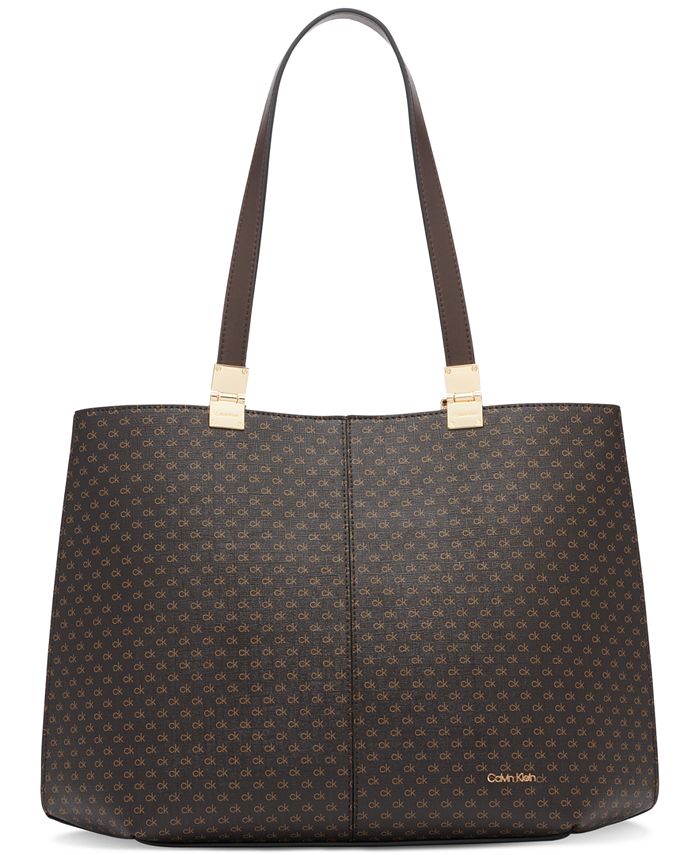 LACOSTE Monogram Mini Tote Handbag Full Zip Leather Trim 6,6" x  10"