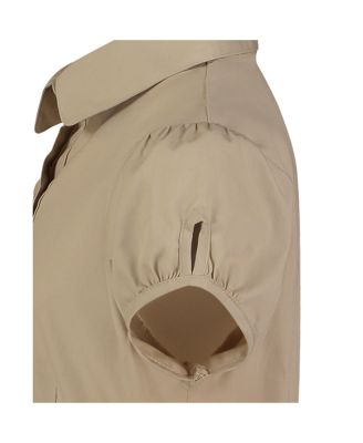 Plus Girls Uniform Belted Poplin Shirt Dress