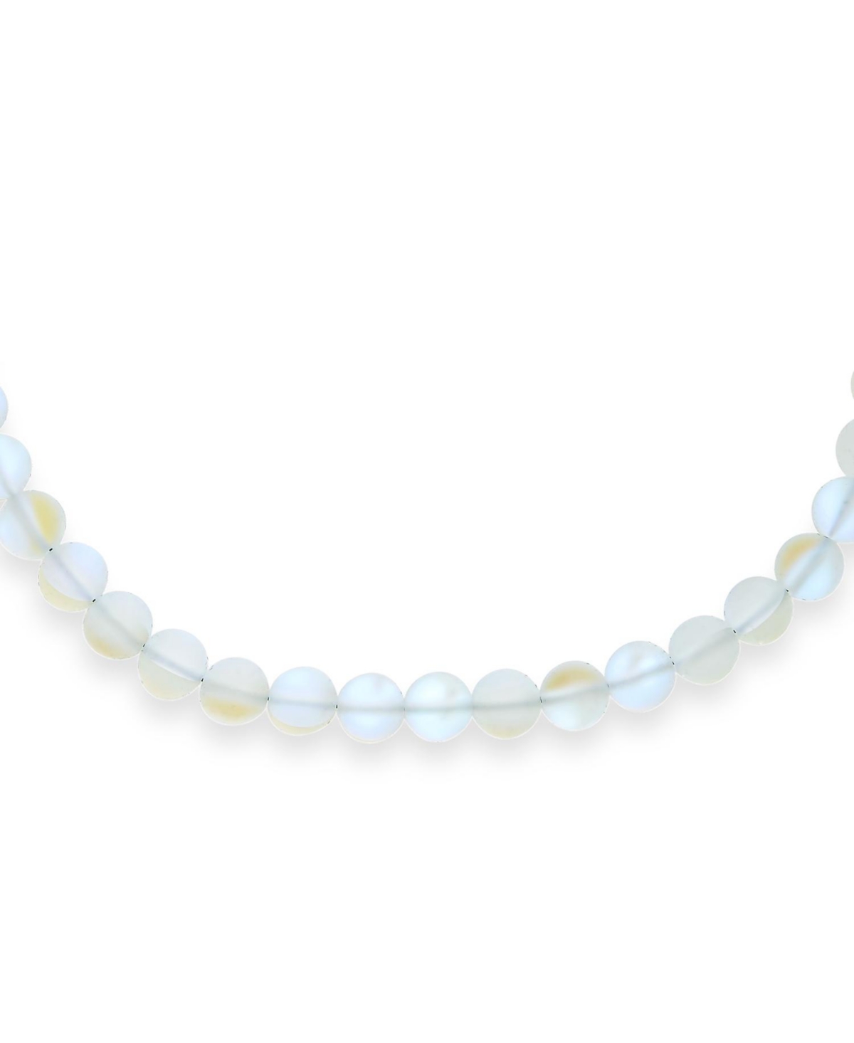 Bling Jewelry Plain Simple Changing Transcalent Created Moonstone Round 10MM Bead Strand Necklace Silver Plated Clasp
