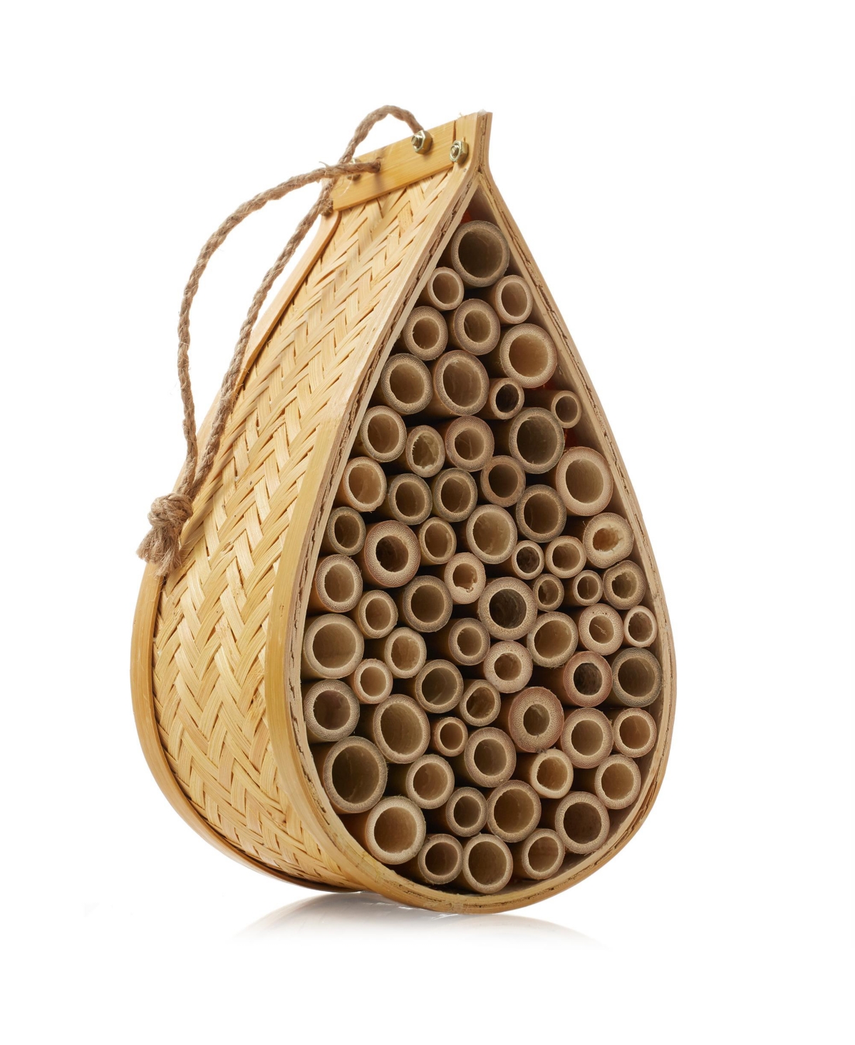 Mason Bee House, Natural Bamboo Teardrop Bee Hive - Natural