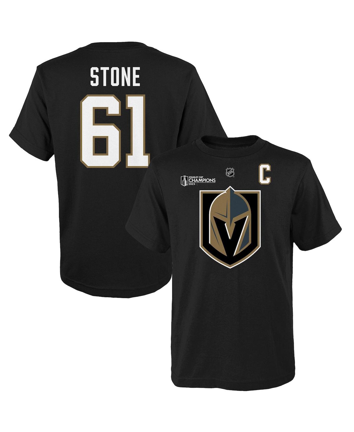 Outerstuff Kids' Big Boys Mark Stone Black Vegas Golden Knights 2023 Stanley Cup Champions Name And Number T-shirt