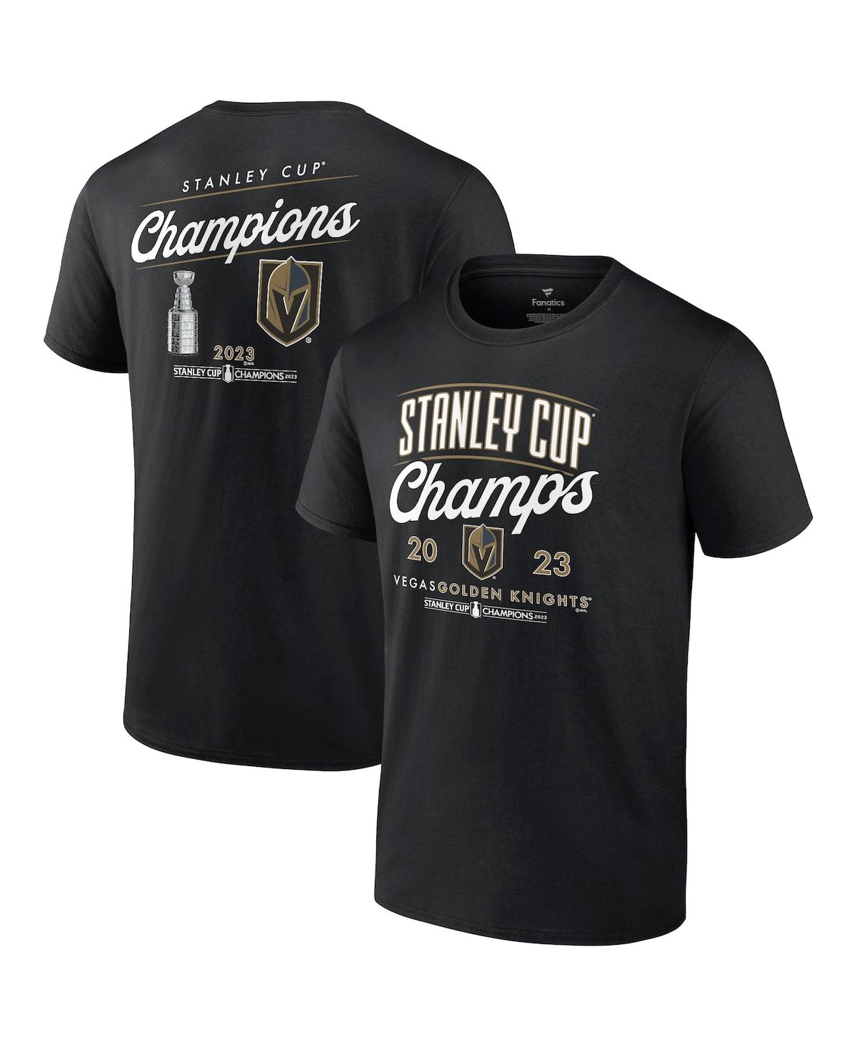 Fanatics Men's  Black Vegas Golden Knights 2023 Stanley Cup Champions Logo T-shirt In Black