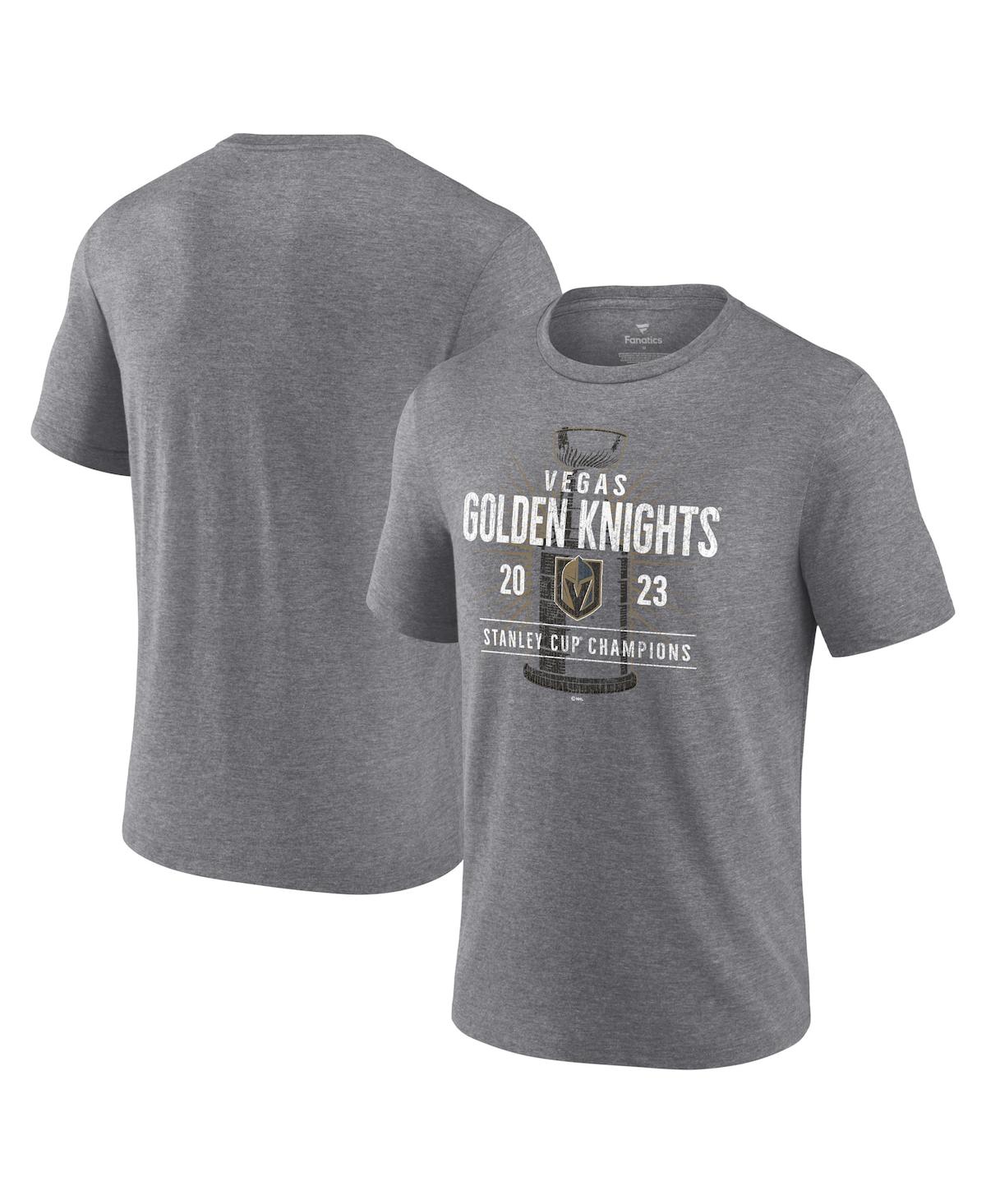 Men's FanaticsVegas Golden Knights 2023 Stanley Cup Champions Shootout Tri-Blend T-shirt - Heather Gray