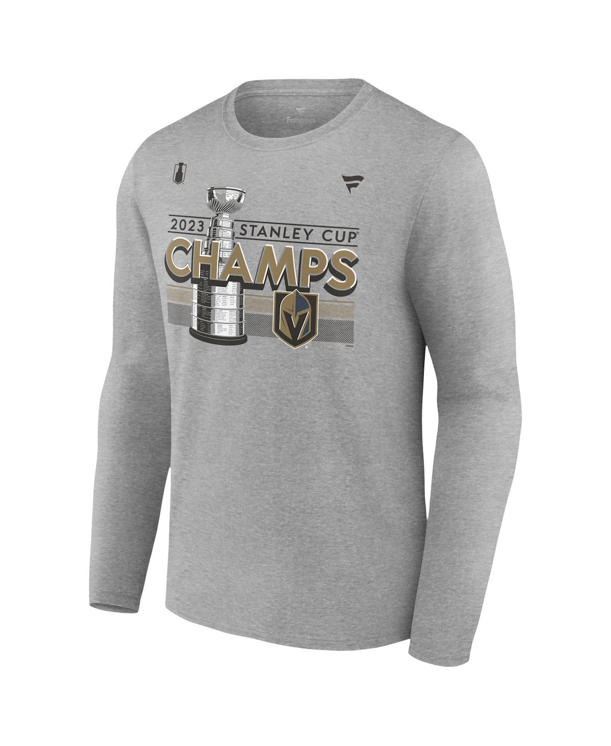 Men's FanaticsVegas Golden Knights 2023 Stanley Cup Champions Locker Room Long Sleeve T-shirt - Heather Gray
