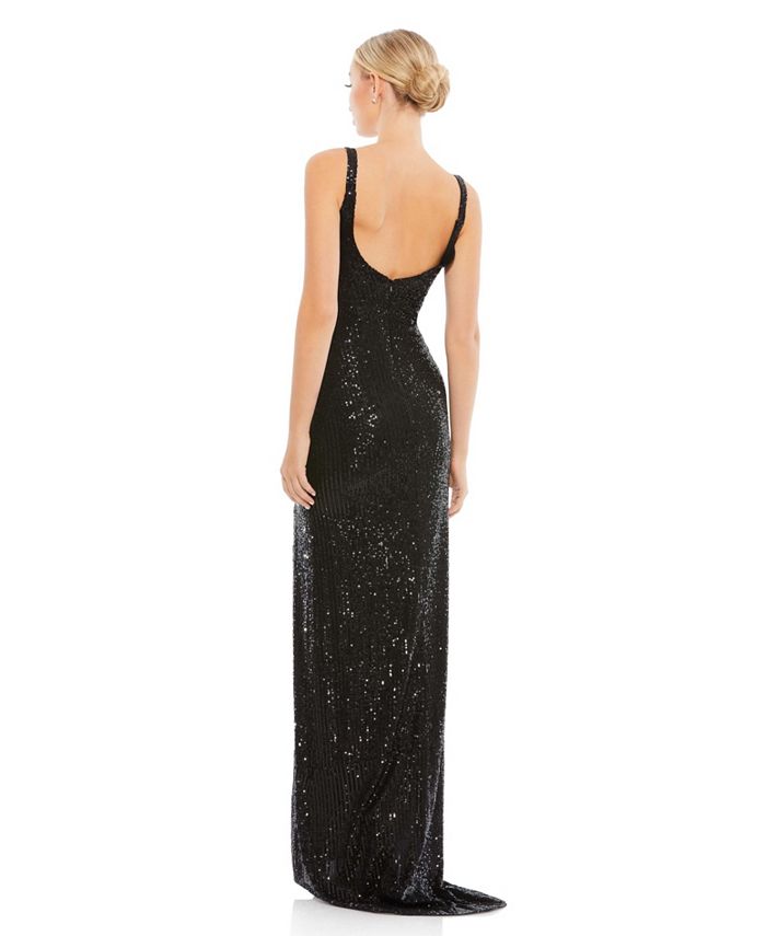 Mac Duggal Women's Ieena Fully Sequined Scoop Back Gown - Macy's