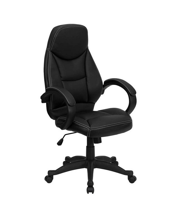 Offex High Back Black Leather Contemporary Office Chair Macy's