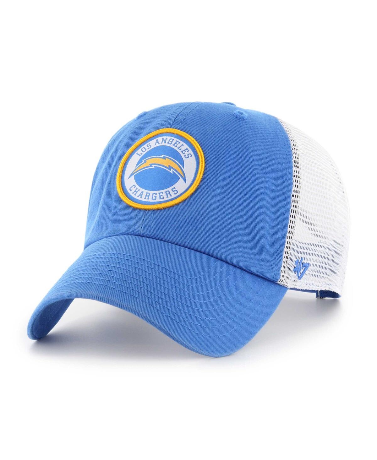 47 Brand Men's ' Powder Blue, White Los Angeles Chargers Highline Clean Up Trucker Snapback Hat In Powder Blue,white