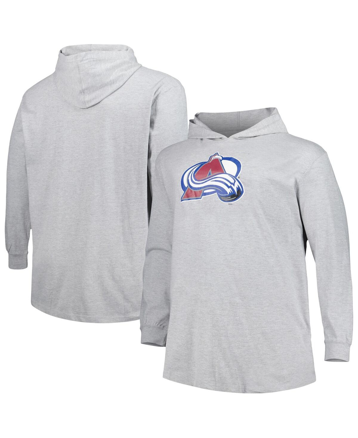 Shop Profile Men's Heather Gray Colorado Avalanche Big And Tall Pullover Hoodie