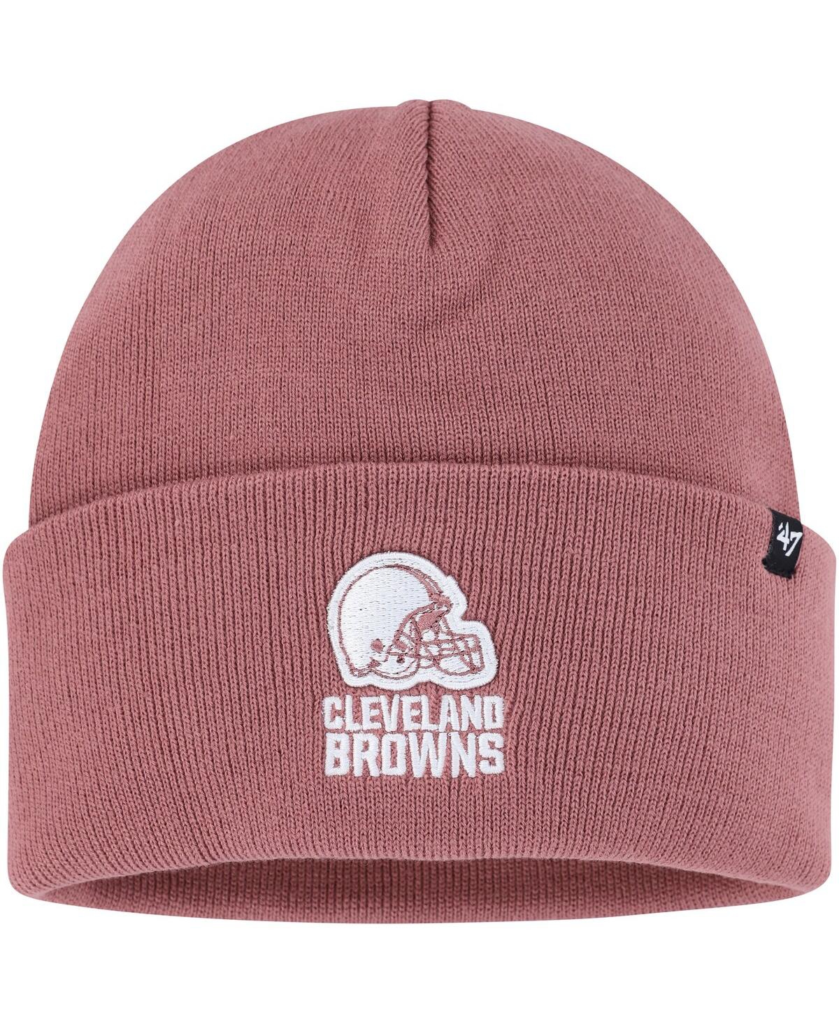 Shop 47 Brand Women's ' Pink Cleveland Browns Haymaker Cuffed Knit Hat