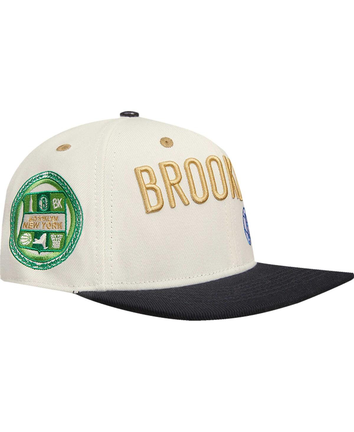 Pro Standard Men's Cream, Black Brooklyn Nets Album Cover Snapback Hat In Cream,black