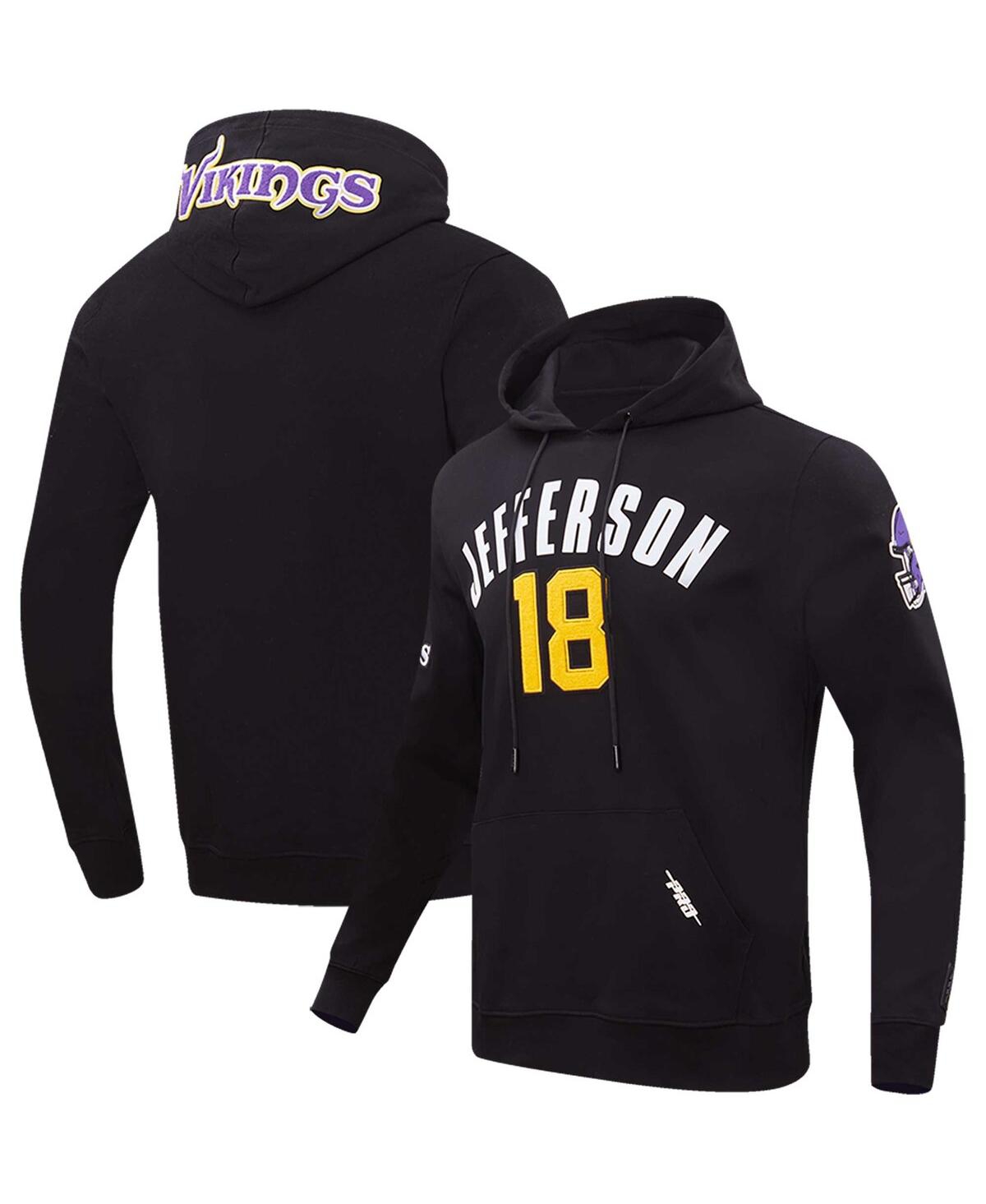 Pro Standard Men's  Justin Jefferson Black Minnesota Vikings Player Name And Number Pullover Hoodie